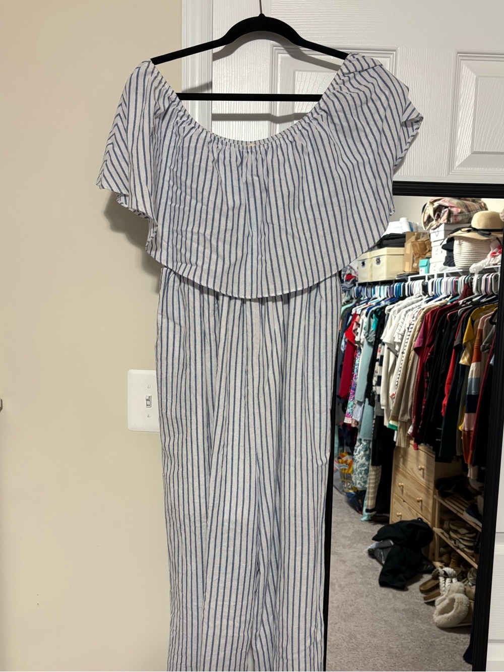 Pinkblush Materniry Off-Shoulder Jumpsuit